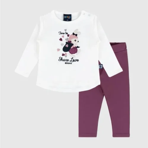 Bennie - ​Conjunto Share Love – Camisola e Legging para Bebé Menina