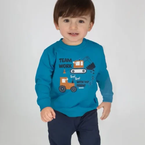 ​Bennie – Conjunto Team Work para Menino | Sweatshirt e Calça | Outono/Inverno