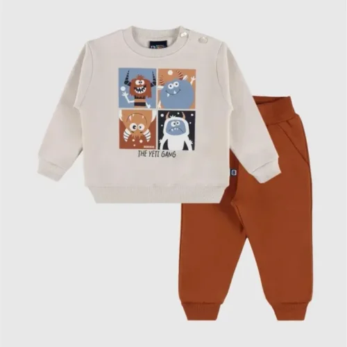 ​Bennie – Conjunto Yeti Gang para Menino | Sweatshirt e Calça | Outono/Inverno
