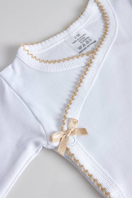 Body de trespasse com collants lisos cardado - Unissexo gallery image Body de trespasse com collants lisos cardado - Unissexo