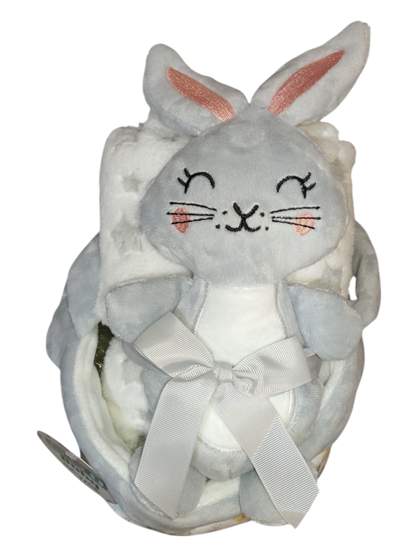 Dou Dou com manta e cesta - Cinza gallery image Dou Dou com manta e cesta - Cinza