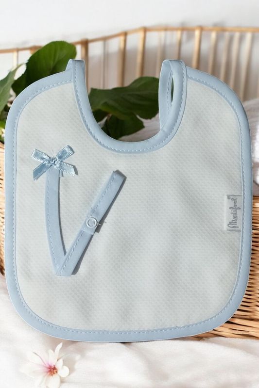 Babetes com porta-chupeta – Piquet e felpo gallery image Babetes com porta-chupeta – Piquet e felpo