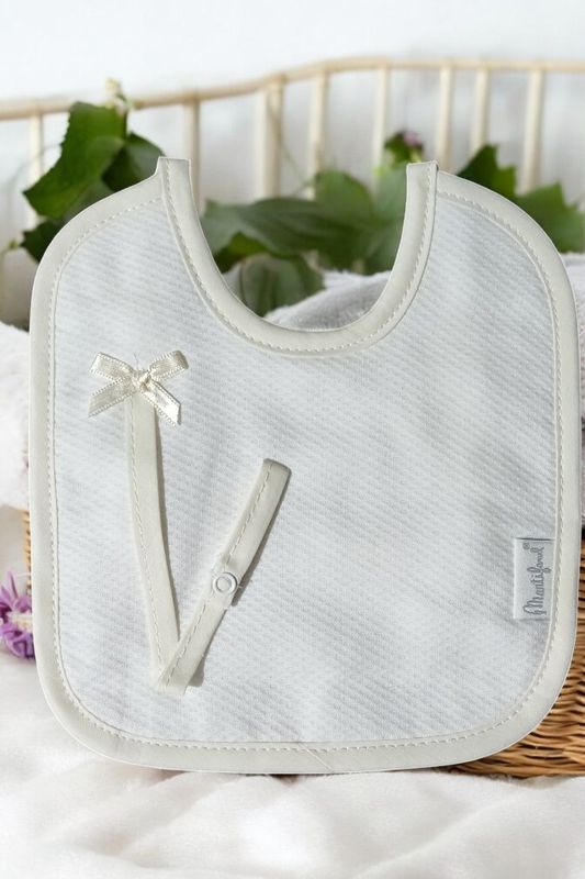 Babetes com porta-chupeta – Piquet e felpo gallery image Babetes com porta-chupeta – Piquet e felpo