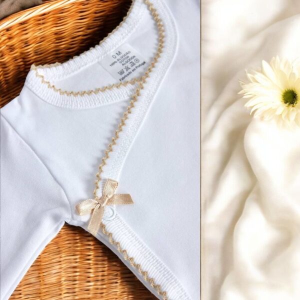 Body de trespasse com collants lisos cardado - Unissexo gallery image Body de trespasse com collants lisos cardado - Unissexo