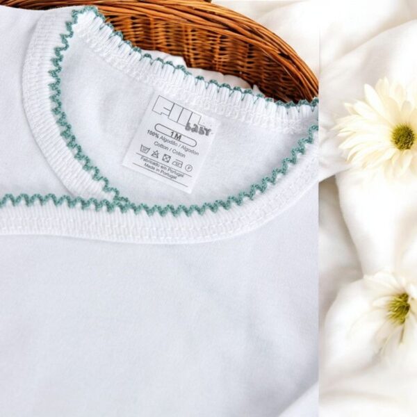 Body de trespasse com collants lisos cardado - Unissexo gallery image Body de trespasse com collants lisos cardado - Unissexo