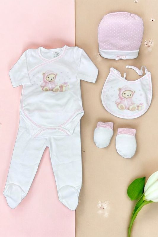 Conjunto bebé recém-nascido com carda 5 peças gallery image Conjunto bebé recém-nascido com carda 5 peças