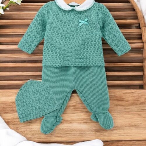 ​Conjunto de bebé em malha com 3 peças - Unissexo