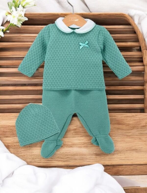 Conjunto de bebé em malha com 3 peças - Unissexo featured image Conjunto de bebé em malha com 3 peças - Unissexo