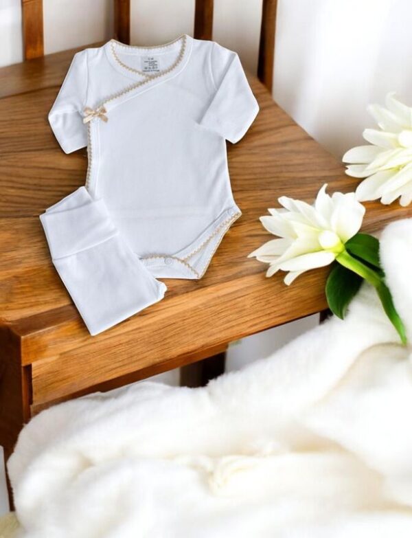 Body de trespasse com collants lisos cardado - Unissexo gallery image Body de trespasse com collants lisos cardado - Unissexo