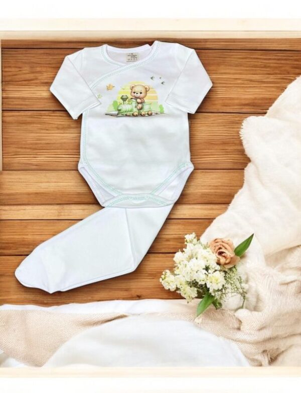 Body e Collant para Bebê – Comboio. Primavera/Verão gallery image Body e Collant para Bebê – Comboio. Primavera/Verão