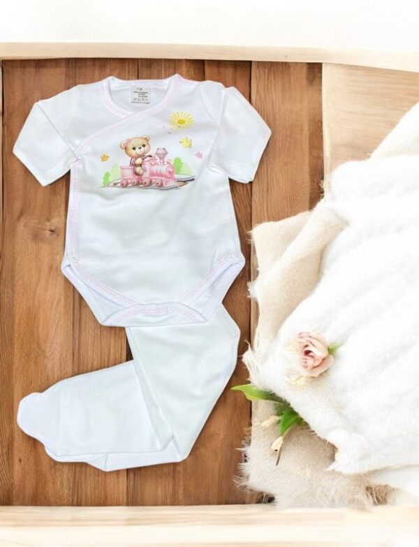 Body e Collant para Bebê – Comboio. Primavera/Verão gallery image Body e Collant para Bebê – Comboio. Primavera/Verão