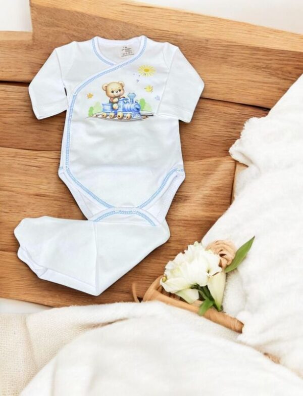 Body e Collant para Bebê – Comboio. Primavera/Verão gallery image Body e Collant para Bebê – Comboio. Primavera/Verão