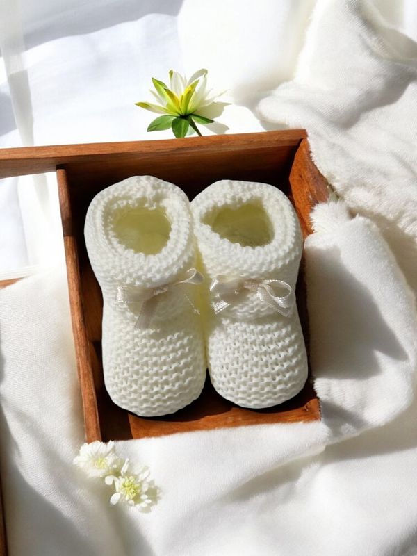 Carapins para bebé estilo botinha com laço gallery image Carapins para bebé estilo botinha com laço