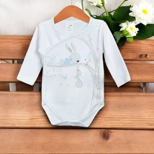 Body Trespasse em Tecido Cardado com Aplicações Estampadas