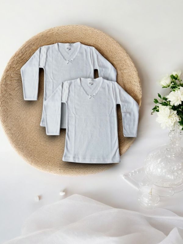 Camisola interior de manga comprida em algodão com carda – Menina