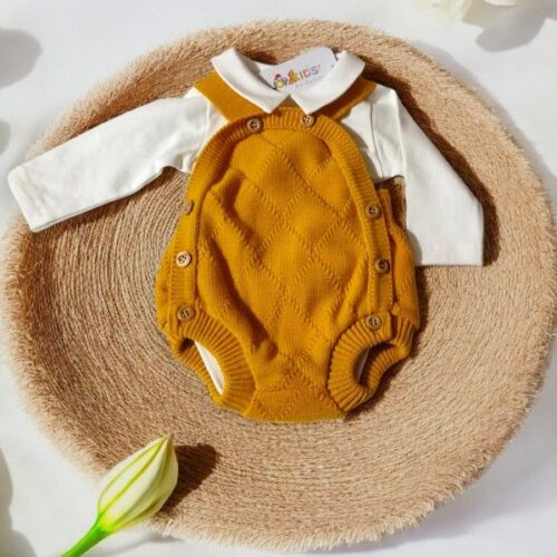 Conjunto 2 Peças para Bebé Menino – Fofo em Malha e Body