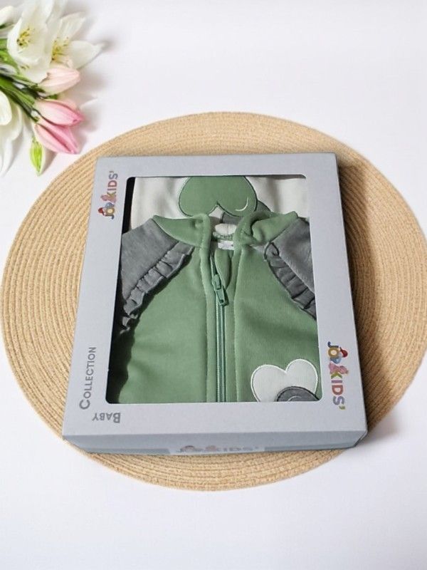 Fato de Treino 3 Peças com Carda para Bebé Menina gallery image Fato de Treino 3 Peças com Carda para Bebé Menina