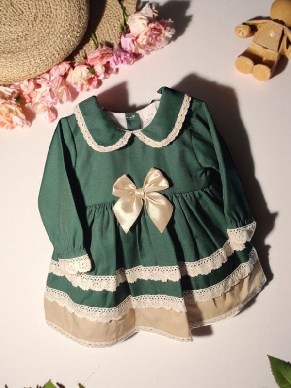 Vestido de Menina com Laço – Forrado com Meia Carda 6 Meses gallery image Vestido de Menina com Laço – Forrado com Meia Carda 6 Meses