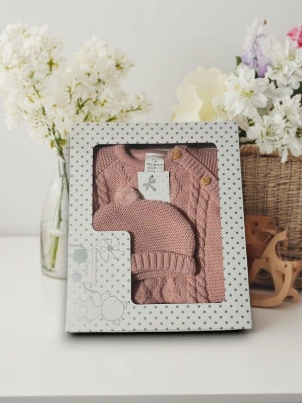 Conjunto de Bebé em Malha – 3 Peças | Tamanho único